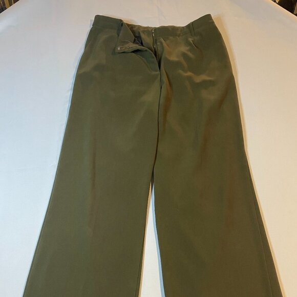 Coldwater Creek Dress Pants Womens 14 Green Trousers Straight Career Office - Picture 1 of 4